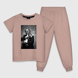 Пижама хлопковая детская Бродский и кот, цвет: пыльно-розовый