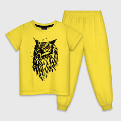 Пижама хлопковая детская Сова, цвет: желтый
