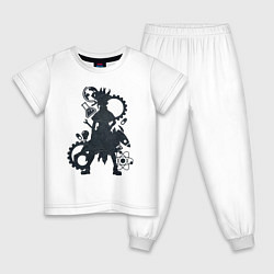 Пижама хлопковая детская Доктор Стоун, цвет: белый