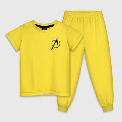 Пижама хлопковая детская Metallicaспина, цвет: желтый