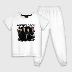 Пижама хлопковая детская Nickelback, цвет: белый