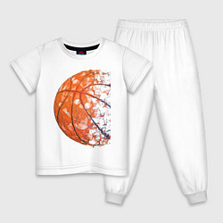 Пижама хлопковая детская BasketBall Style, цвет: белый