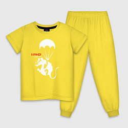 Пижама хлопковая детская Banksy, цвет: желтый