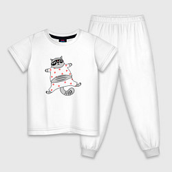 Пижама хлопковая детская Мартовский кот, цвет: белый
