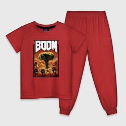 Пижама хлопковая детская DOOM BOOM, цвет: красный