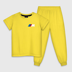 Пижама хлопковая детская BMW M LOGO 2020, цвет: желтый