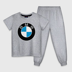 Пижама хлопковая детская BMW, цвет: меланж
