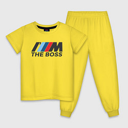 Пижама хлопковая детская BMW THE BOSS, цвет: желтый