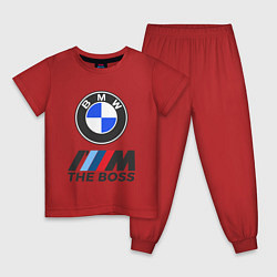 Пижама хлопковая детская BMW BOSS, цвет: красный