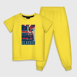 Пижама хлопковая детская BMW e30 classic, цвет: желтый