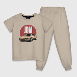 Пижама хлопковая детская JDM, цвет: миндальный