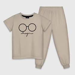 Пижама хлопковая детская Imagine John Lennon, цвет: миндальный