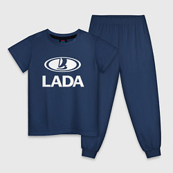 Пижама хлопковая детская Lada цвета тёмно-синий — фото 1