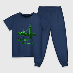 Пижама хлопковая детская Street Workout Ласточка, цвет: тёмно-синий