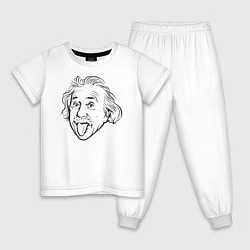 Пижама хлопковая детская Альберт Эйнштейн, цвет: белый