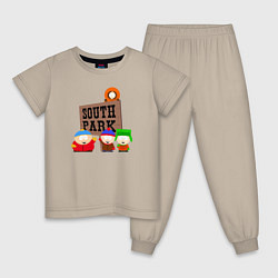 Пижама хлопковая детская South Park, цвет: миндальный
