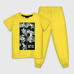 Пижама хлопковая детская BTS, цвет: желтый