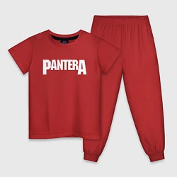 Пижама хлопковая детская PANTERA, цвет: красный