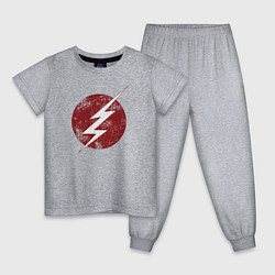 Пижама хлопковая детская The Flash logo, цвет: меланж