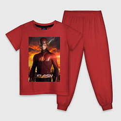 Пижама хлопковая детская The Flash, цвет: красный