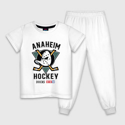 Пижама хлопковая детская ANAHEIM DUCKS, цвет: белый