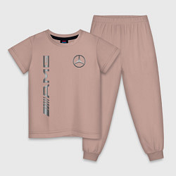 Пижама хлопковая детская MERCEDES-BENZ AMG, цвет: пыльно-розовый
