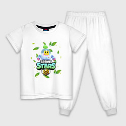Пижама хлопковая детская Sprout Brawl Stars, цвет: белый