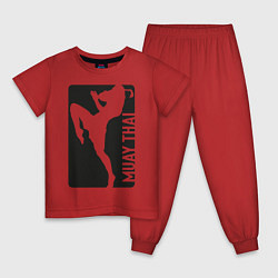 Пижама хлопковая детская Muay Thai, цвет: красный
