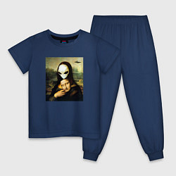 Пижама хлопковая детская Mona Lisa, цвет: тёмно-синий