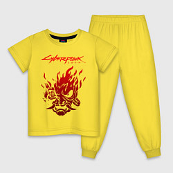 Пижама хлопковая детская CYBERPUNK 2077, цвет: желтый