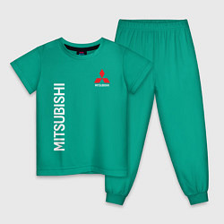 Пижама хлопковая детская MITSUBISHI, цвет: зеленый