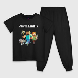 Пижама хлопковая детская MINECRAFT, цвет: черный
