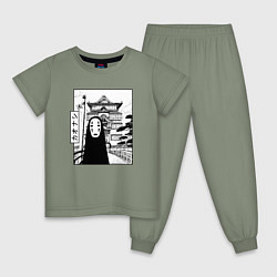 Пижама хлопковая детская No-Face Spirited Away Ghibli, цвет: авокадо