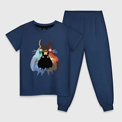 Пижама хлопковая детская Totoro, цвет: тёмно-синий