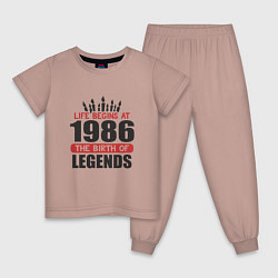 Пижама хлопковая детская 1986 - рождение легенды, цвет: пыльно-розовый