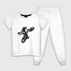 Пижама хлопковая детская Велоспорт Z, цвет: белый