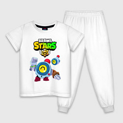 Пижама хлопковая детская BRAWL STARS NANI, цвет: белый