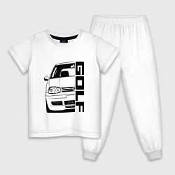 Пижама хлопковая детская Volkswagen Golf Z, цвет: белый
