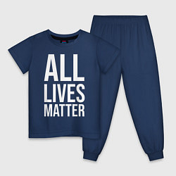 Пижама хлопковая детская ALL LIVES MATTER, цвет: тёмно-синий