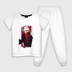 Пижама хлопковая детская Justice Z, цвет: белый