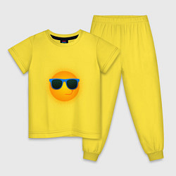 Пижама хлопковая детская Солнышко в очках, цвет: желтый