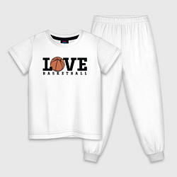 Пижама хлопковая детская Love Basketball, цвет: белый
