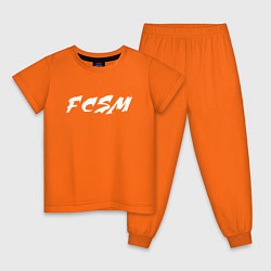 Пижама хлопковая детская FCSM, цвет: оранжевый