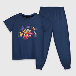 Пижама хлопковая детская Вольт - Brawl Stars, цвет: тёмно-синий