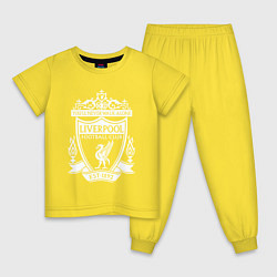 Пижама хлопковая детская LIVERPOOL ФК, цвет: желтый