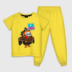 Пижама хлопковая детская Fall Guys Ultimate Knockout, цвет: желтый
