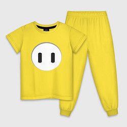 Пижама хлопковая детская Fall Guys, цвет: желтый
