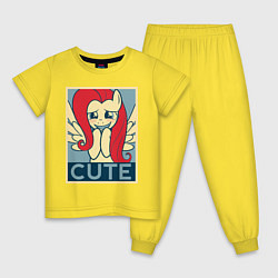 Пижама хлопковая детская Fluttershy cute, цвет: желтый