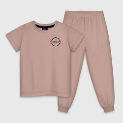 Пижама хлопковая детская Nissan, цвет: пыльно-розовый