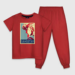 Пижама хлопковая детская GANSTAR, цвет: красный